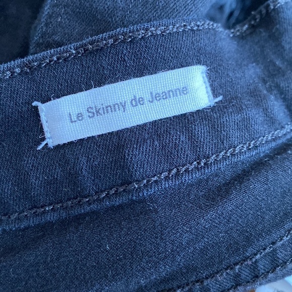 Frame Denim Le Skinny de Jeanne Raw-Edge Step Hem Jeans Size 25 Black Wash - Picture 10 of 14